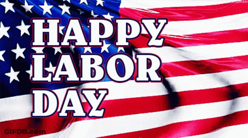 American Flag With Happy Labor Day GIF
