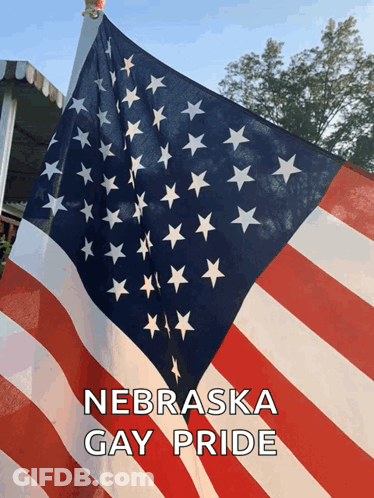 American Flag With Nebraska Gay Pride GIF
