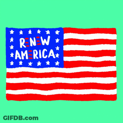 American Flag With RNW America GIF
