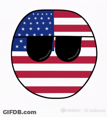 American Flag With Sunglasses GIF