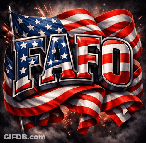 American Flag With Word Faro GIF