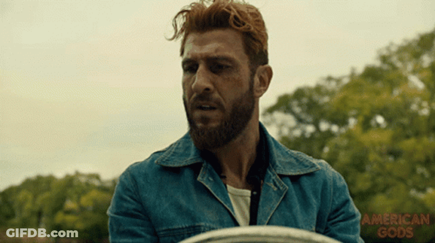 American Gods Shadow Moon Deep Sigh GIF