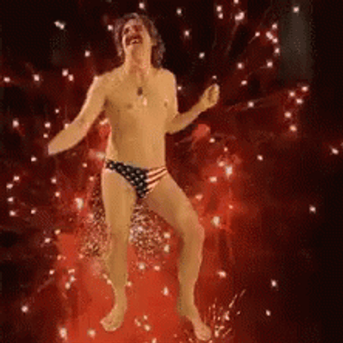 American Guy Fireworks Dancing GIF