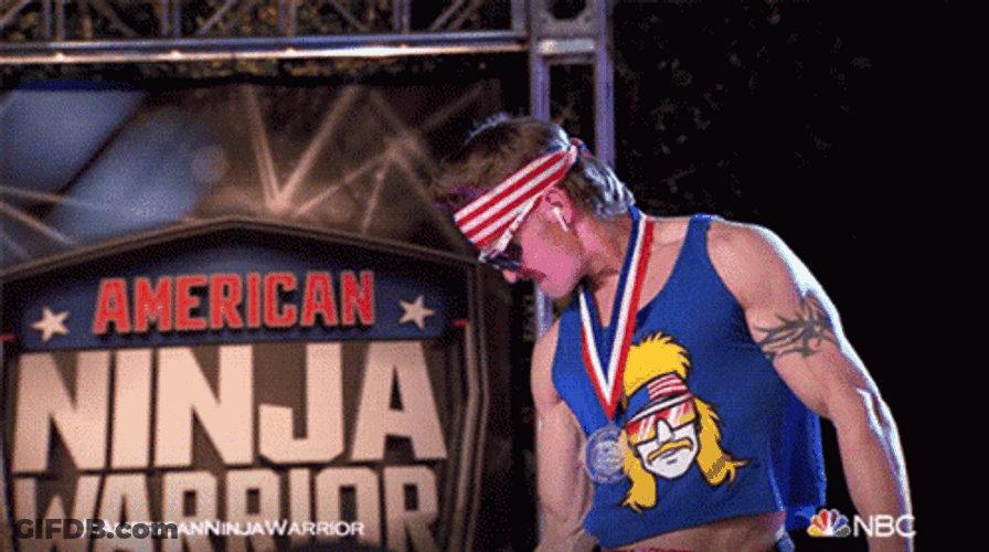 American Ninja Warrior Working Out GIF