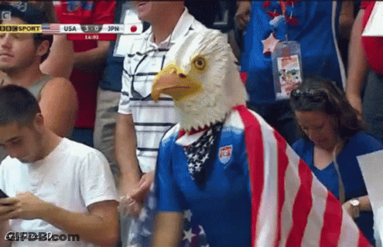 American Patriortic Eagle Costume GIF