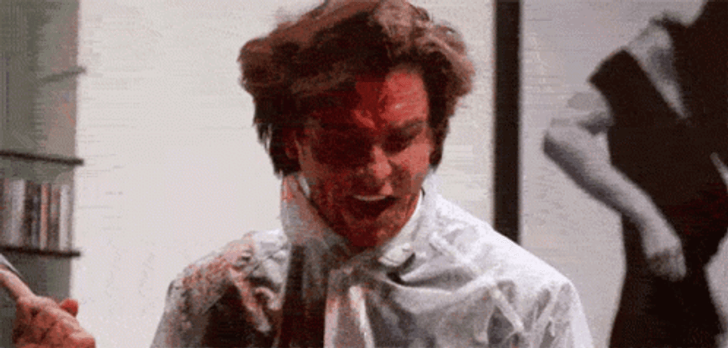 American Psycho Mad Patrick Bateman GIF