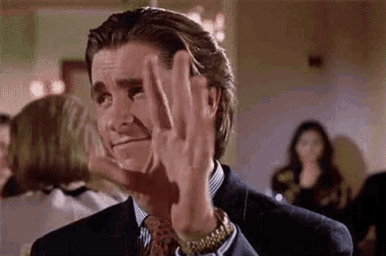 American Psycho Patrick Bateman Catching GIF