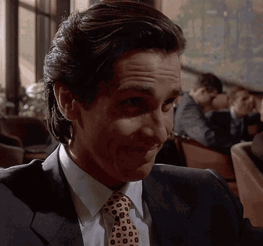 American Psycho Patrick Bateman Laughing GIF