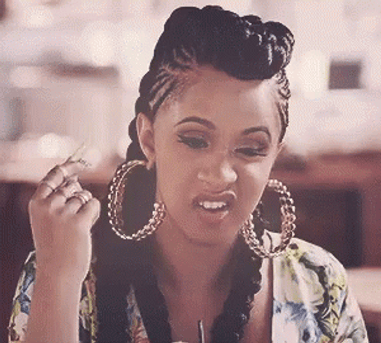 American Rapper Cardi B Annoyed Stank Face GIF