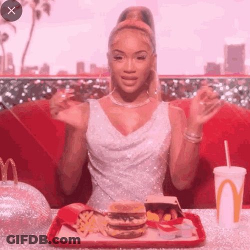 American Rapper Diamonté Harper Saweetie Showing Mcdonalds Meal GIF