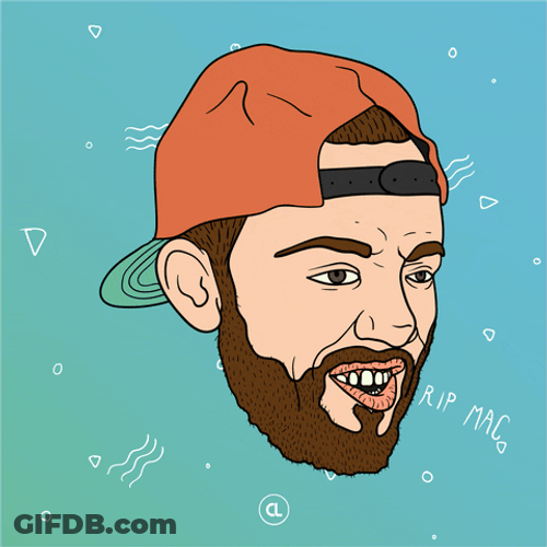 American Rapper Mac Miller Head Animation GIF