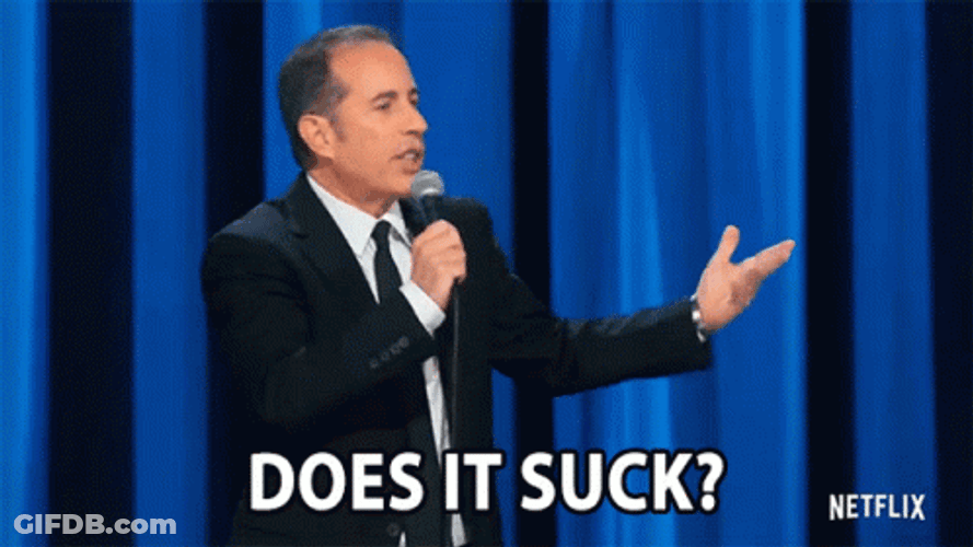 American Stand Up Comedian Jerry Seinfeld This Sucks GIF