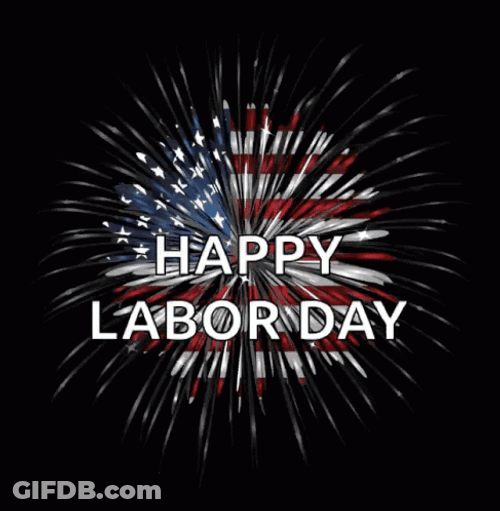 American Themed Fireworks Good Morning Happy Labor Day GIF