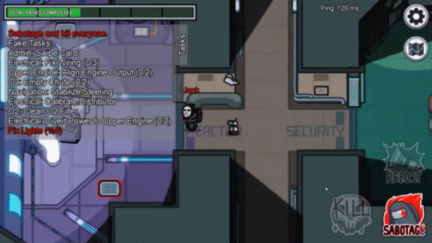Among Us Black Impostor Kill On Reactor GIF