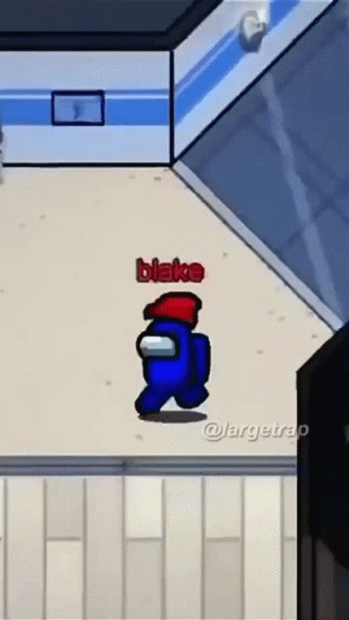 Among Us Blue Kill Green In Front Of Players GIF