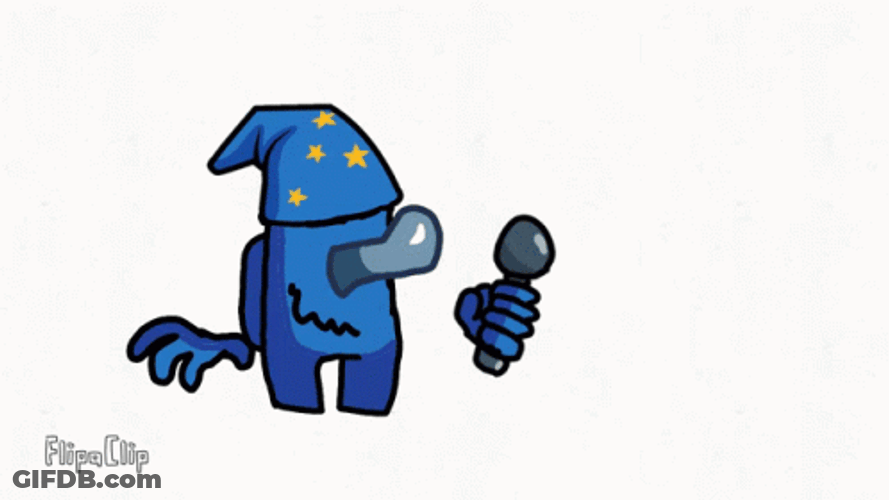 Among Us Blue Wizard GIF