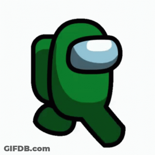 Among Us Character Green Running GIF