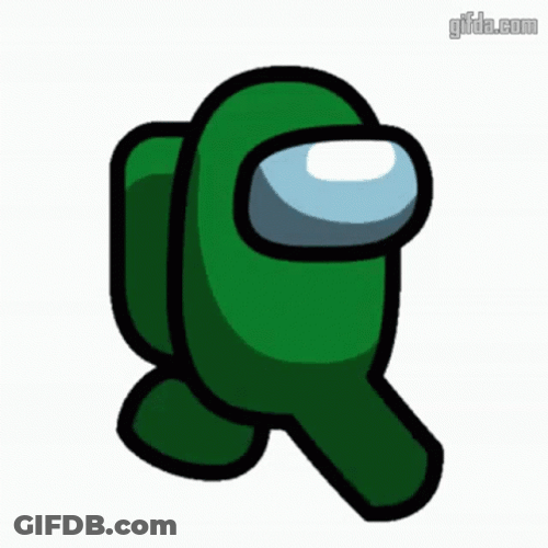 Among Us Character Green Walking GIF