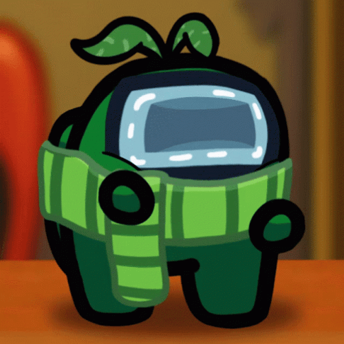 Among Us Character Green With Scarf GIF