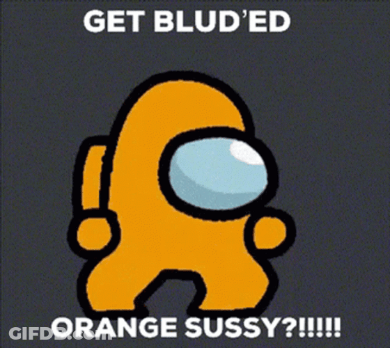 Among Us Character Orange Sussy GIF