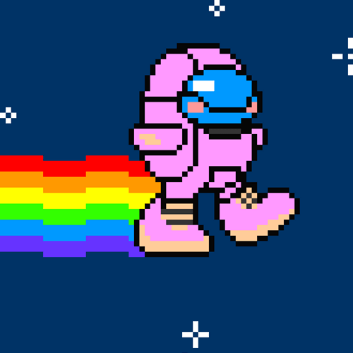 Among Us Character Rainbow Animation GIF