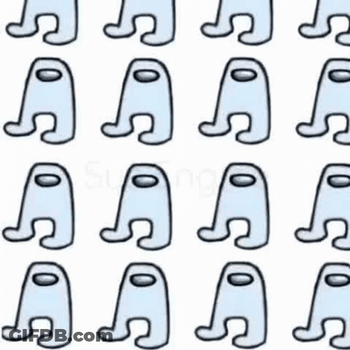 Among Us Character Silver Loop GIF