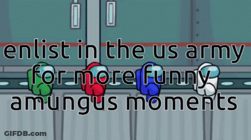 Among Us Characters Enlist In The US Army For More Funny Among Us Moments GIF