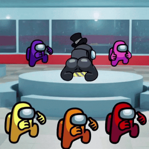 Among Us Characters Mob Dance Meme GIF