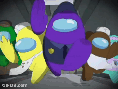 Among Us Characters Waving GIF