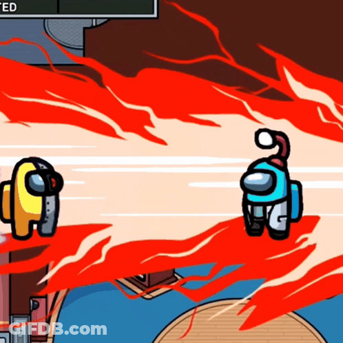 Among Us Characters With Red Flames GIF