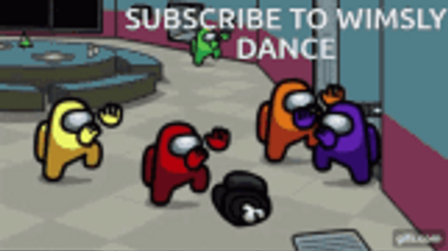 Among Us Crew Members Subscribe To Wimsly Dance GIF