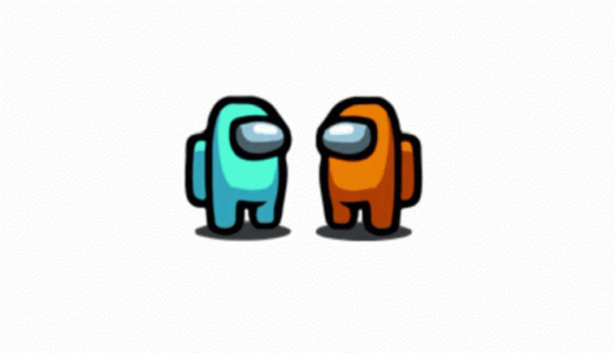 Among Us Cyan And Brown Try To Kill GIF