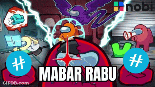 Among Us Mabar Rabu Poster Purple Bird GIF