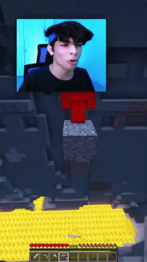 Among Us Minecraft Red Impostor Kill Streamer GIF