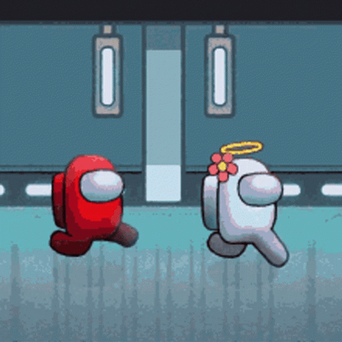 Among Us Red Impostor Kill Behind White GIF
