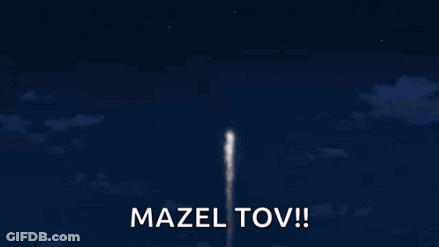 Amusing Purple Heart Fireworks Mazel Tov GIF
