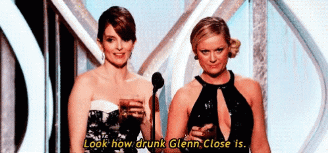 Amy Poehler Drinking On Stage GIF