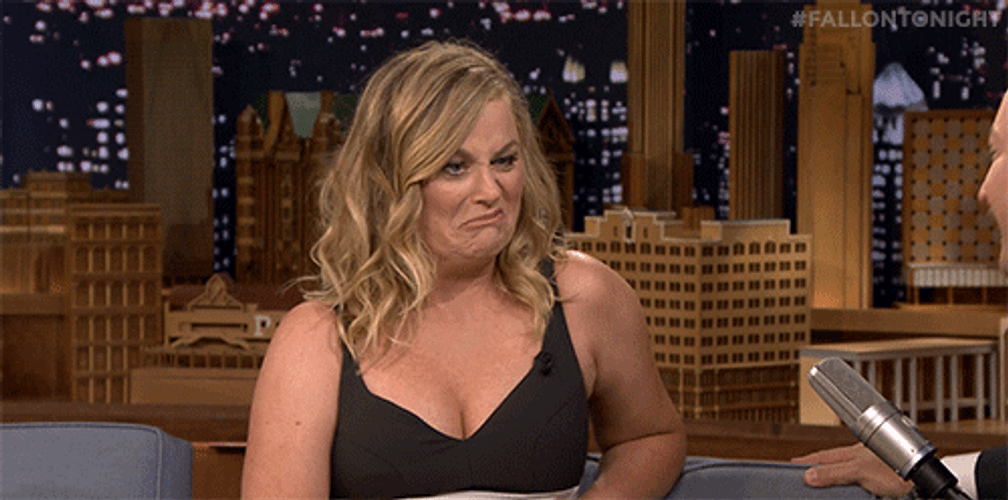 Amy Poehler Grimace Tongue Out Reaction GIF