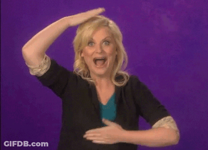 Amy Poehler Multitasking Hand Movements GIF