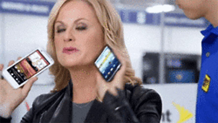 Amy Poehler Phones Ad GIF