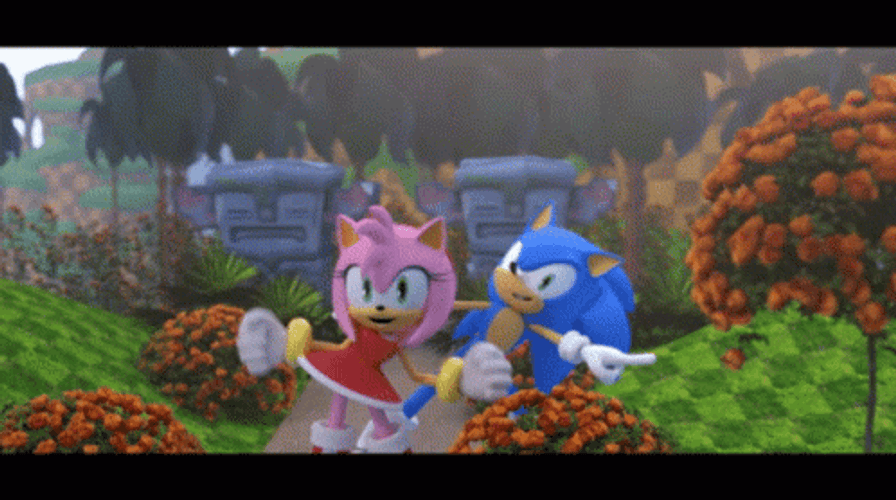 Amy Rose And Sonic Dancing Together GIF