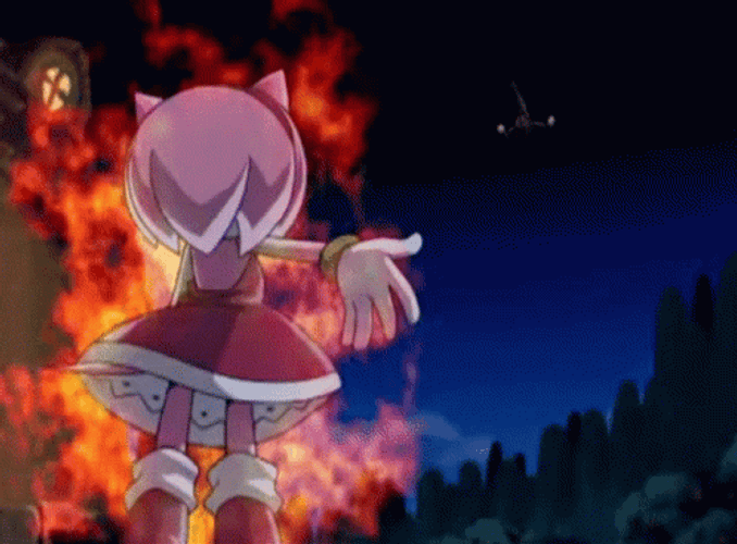 Amy Rose Burning In Fire GIF