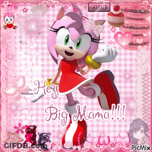 Amy Rose From Sonic Says Hey Big Mama GIF