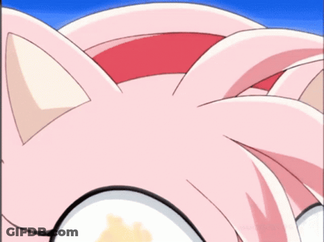 Amy Rose Looks Angry GIF