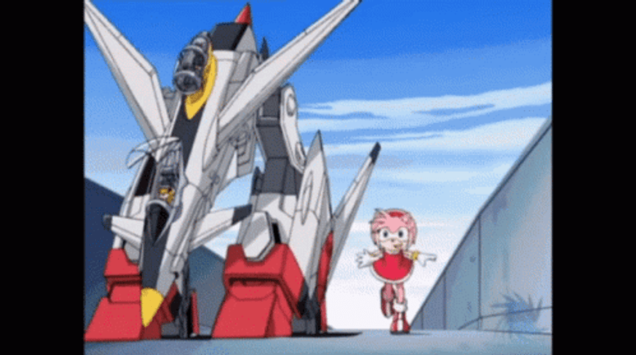 Amy Rose Runs To Shadow GIF