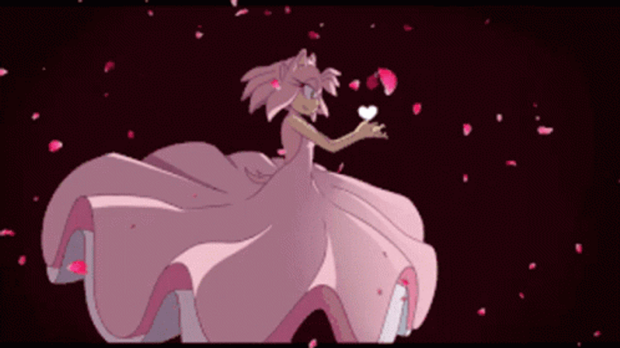 Amy Rose Wears Pink Dress GIF
