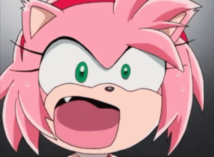 Amy Rose Yelling Loudly GIF