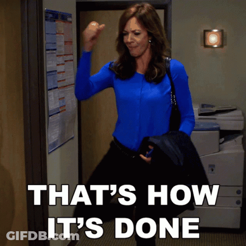 Amy Santiago Fist Pump Winning Meme GIF