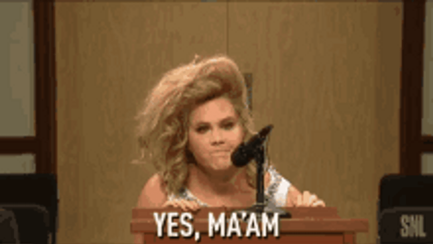 Amy Schumer Podium Yes Ma'am GIF