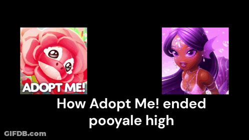 An Ad For Adopt Me Shows A Flower And A Purple Girl GIF